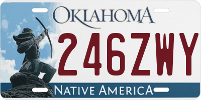 OK license plate 246ZWY