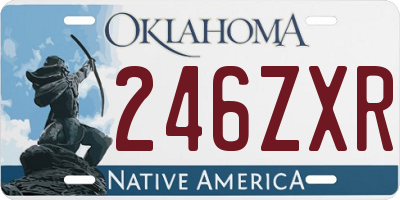 OK license plate 246ZXR