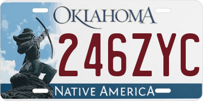 OK license plate 246ZYC