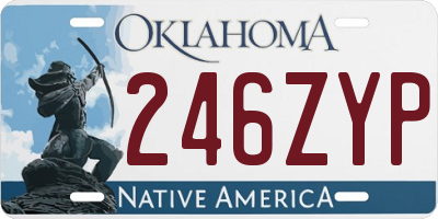 OK license plate 246ZYP