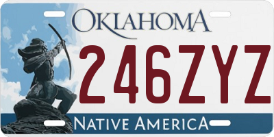 OK license plate 246ZYZ