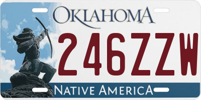 OK license plate 246ZZW