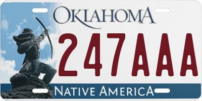 OK license plate 247AAA