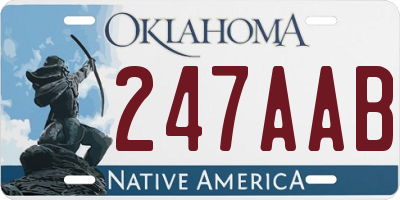 OK license plate 247AAB