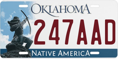 OK license plate 247AAD