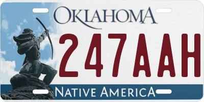 OK license plate 247AAH