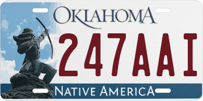 OK license plate 247AAI