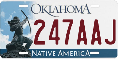 OK license plate 247AAJ