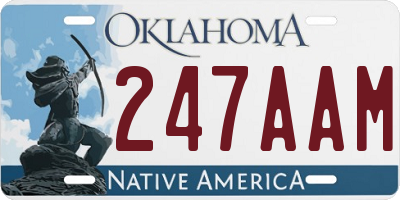 OK license plate 247AAM