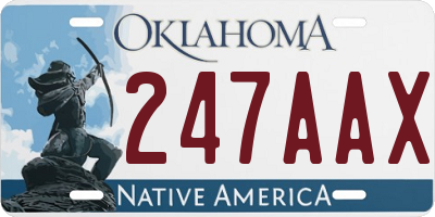OK license plate 247AAX