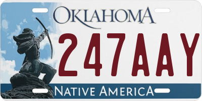 OK license plate 247AAY