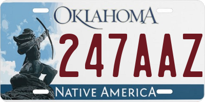 OK license plate 247AAZ