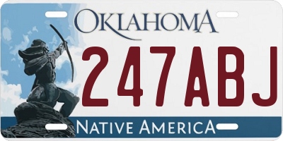 OK license plate 247ABJ