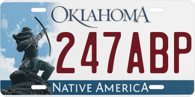 OK license plate 247ABP