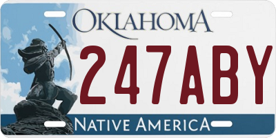 OK license plate 247ABY