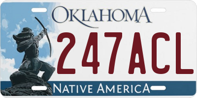 OK license plate 247ACL
