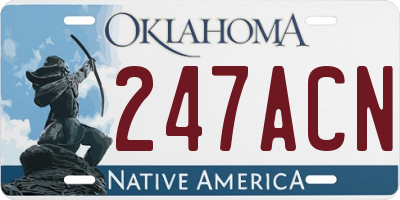 OK license plate 247ACN