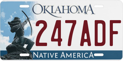 OK license plate 247ADF