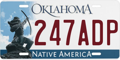 OK license plate 247ADP