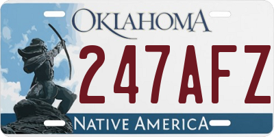 OK license plate 247AFZ
