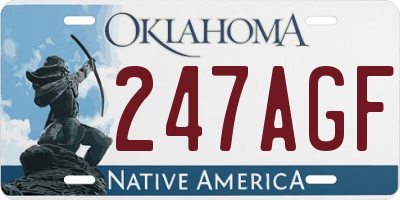 OK license plate 247AGF