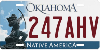 OK license plate 247AHV