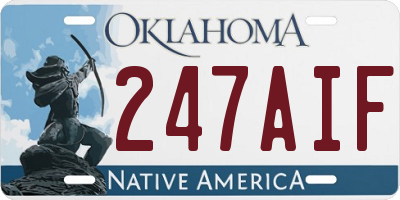 OK license plate 247AIF