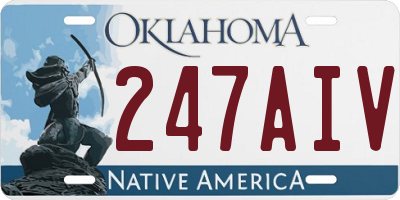 OK license plate 247AIV