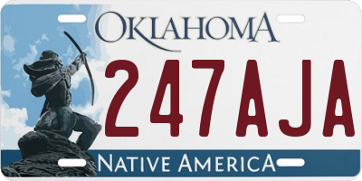 OK license plate 247AJA