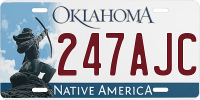 OK license plate 247AJC