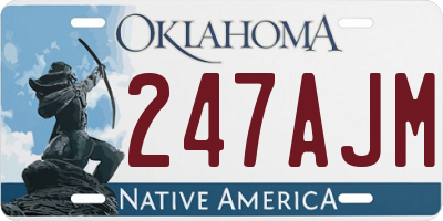 OK license plate 247AJM