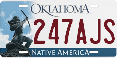 OK license plate 247AJS