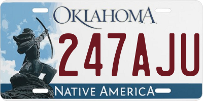 OK license plate 247AJU