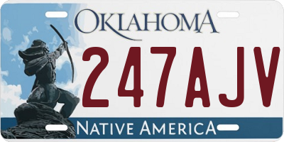 OK license plate 247AJV