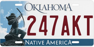 OK license plate 247AKT