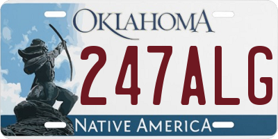 OK license plate 247ALG