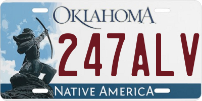 OK license plate 247ALV