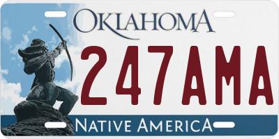 OK license plate 247AMA