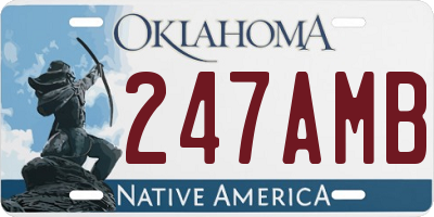 OK license plate 247AMB