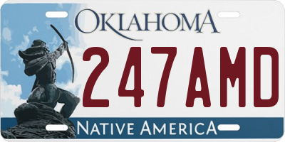 OK license plate 247AMD