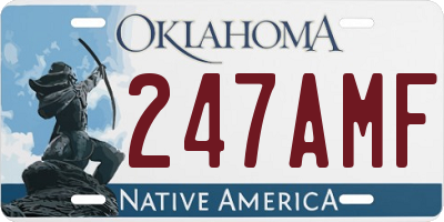 OK license plate 247AMF