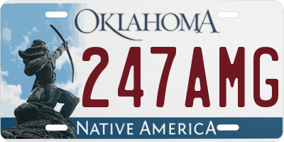 OK license plate 247AMG