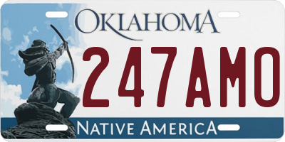 OK license plate 247AMO