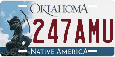 OK license plate 247AMU