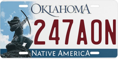 OK license plate 247AON