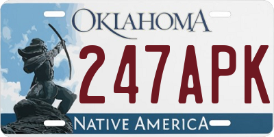OK license plate 247APK
