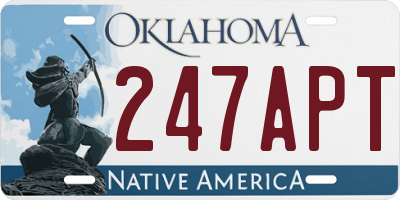 OK license plate 247APT