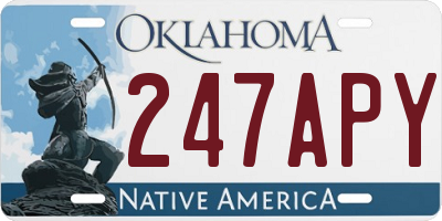 OK license plate 247APY