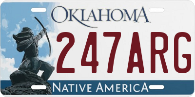 OK license plate 247ARG
