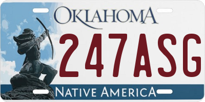 OK license plate 247ASG